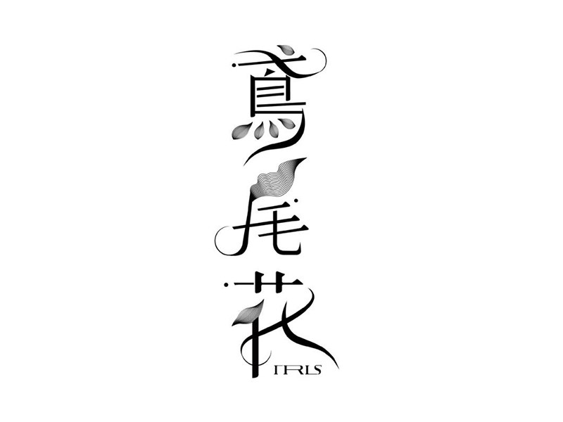 鸢尾花艺术字体设计-图酷设计