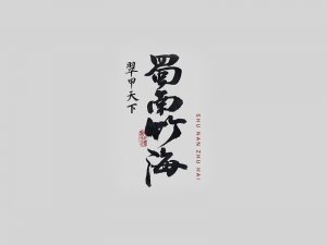 蜀南竹海书法字体设计-图酷设计